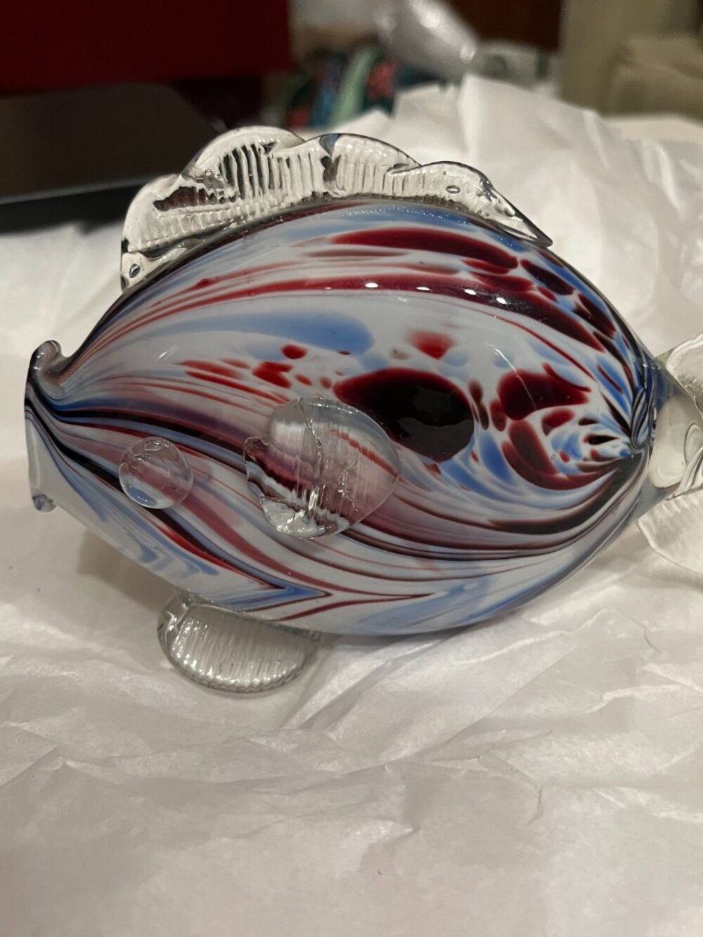 Hand Blown Murano Style Art Glass Fish Figurine (Vintage MCM)